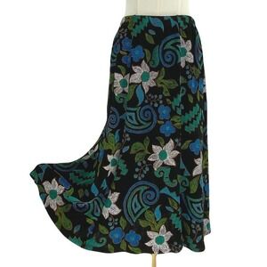 Vintage 90s West End Boho Fairy Whimsigoth Floral Midi Skirt Y2K